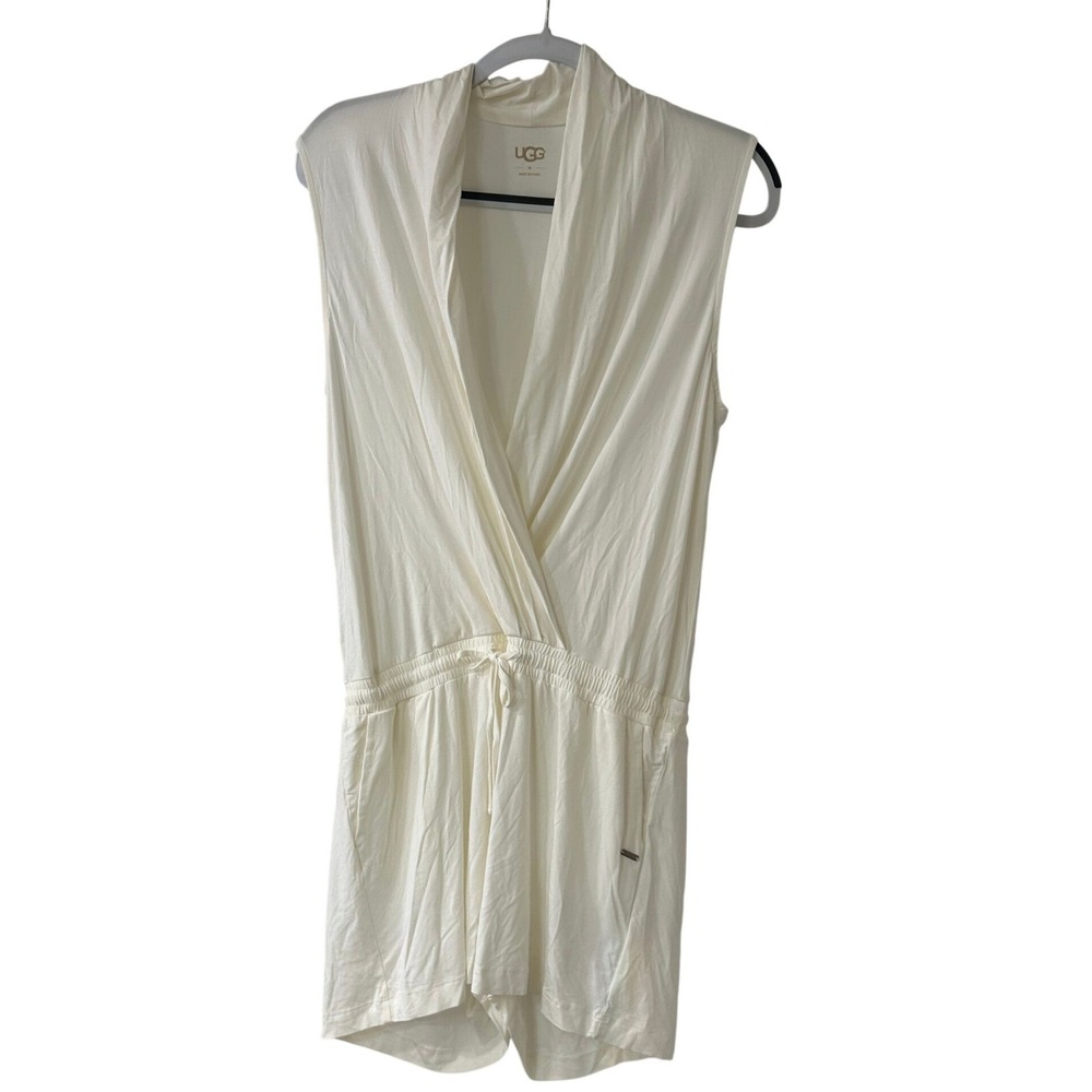 UGG Australia Womens Cream Sleeveless Wrap Romper UA5536W Off White Medium - Picture 2 of 5